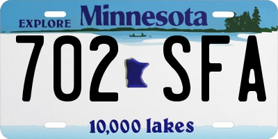 MN license plate 702SFA
