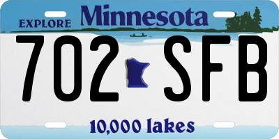 MN license plate 702SFB