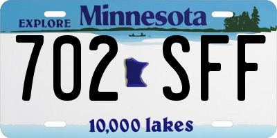 MN license plate 702SFF