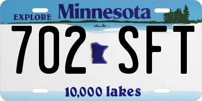 MN license plate 702SFT