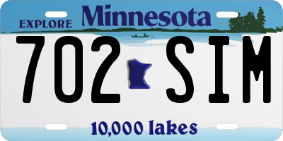 MN license plate 702SIM