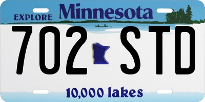 MN license plate 702STD