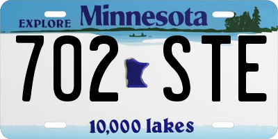 MN license plate 702STE