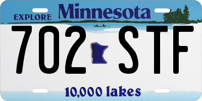 MN license plate 702STF