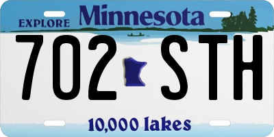 MN license plate 702STH