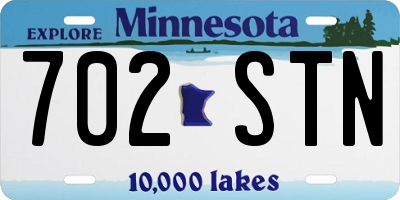 MN license plate 702STN