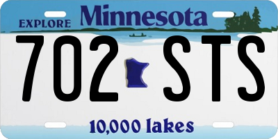 MN license plate 702STS