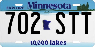 MN license plate 702STT