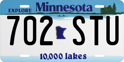 MN license plate 702STU
