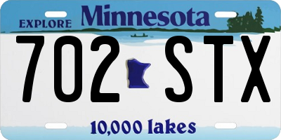 MN license plate 702STX