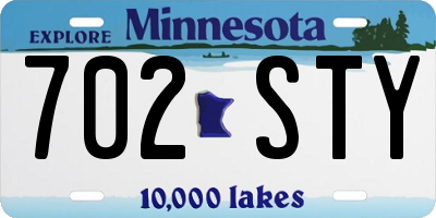 MN license plate 702STY