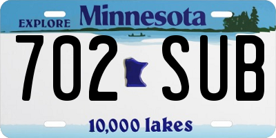 MN license plate 702SUB
