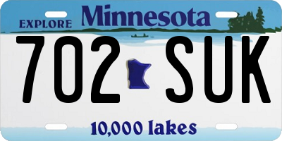 MN license plate 702SUK