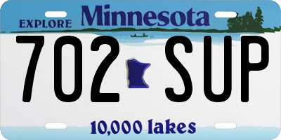MN license plate 702SUP
