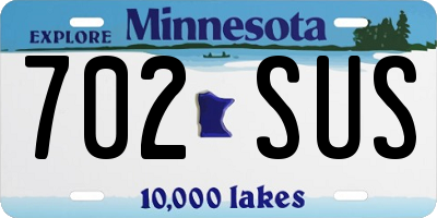 MN license plate 702SUS
