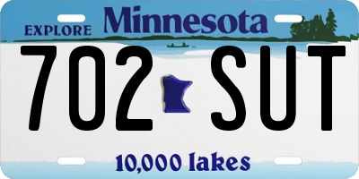 MN license plate 702SUT