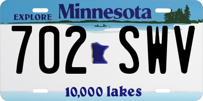 MN license plate 702SWV