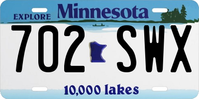 MN license plate 702SWX