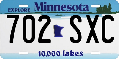 MN license plate 702SXC
