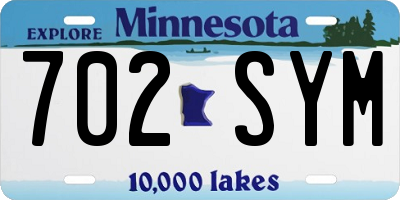 MN license plate 702SYM