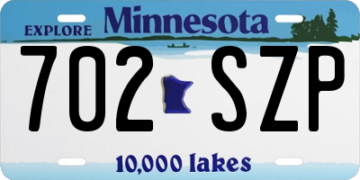 MN license plate 702SZP