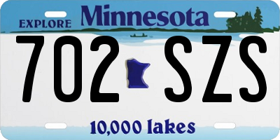 MN license plate 702SZS
