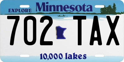 MN license plate 702TAX
