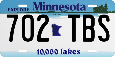 MN license plate 702TBS