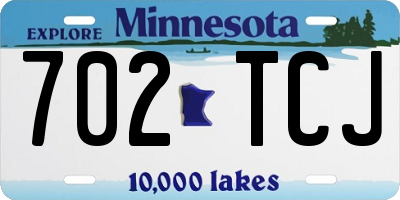 MN license plate 702TCJ