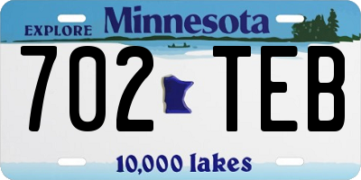 MN license plate 702TEB