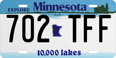 MN license plate 702TFF