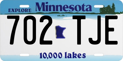 MN license plate 702TJE