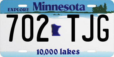 MN license plate 702TJG