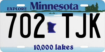 MN license plate 702TJK