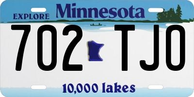 MN license plate 702TJO