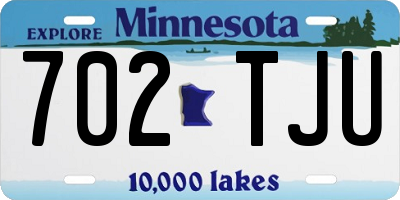MN license plate 702TJU