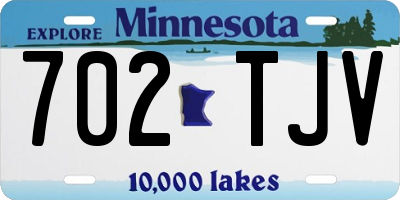 MN license plate 702TJV