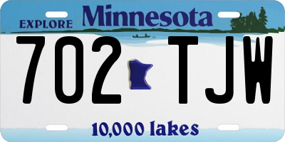 MN license plate 702TJW