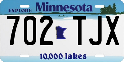 MN license plate 702TJX