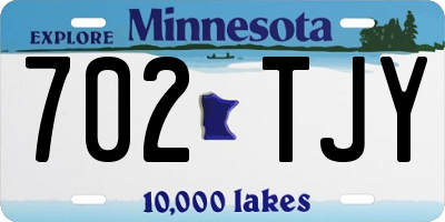 MN license plate 702TJY