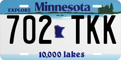 MN license plate 702TKK