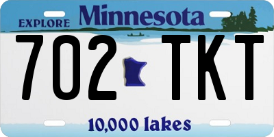 MN license plate 702TKT