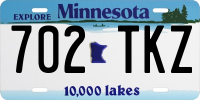 MN license plate 702TKZ