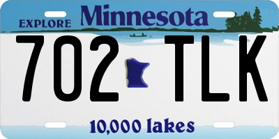 MN license plate 702TLK