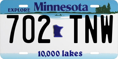 MN license plate 702TNW