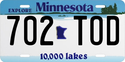 MN license plate 702TOD