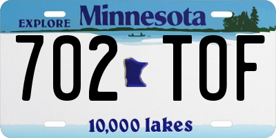 MN license plate 702TOF