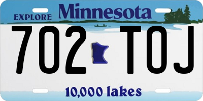 MN license plate 702TOJ
