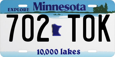 MN license plate 702TOK