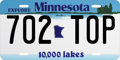 MN license plate 702TOP